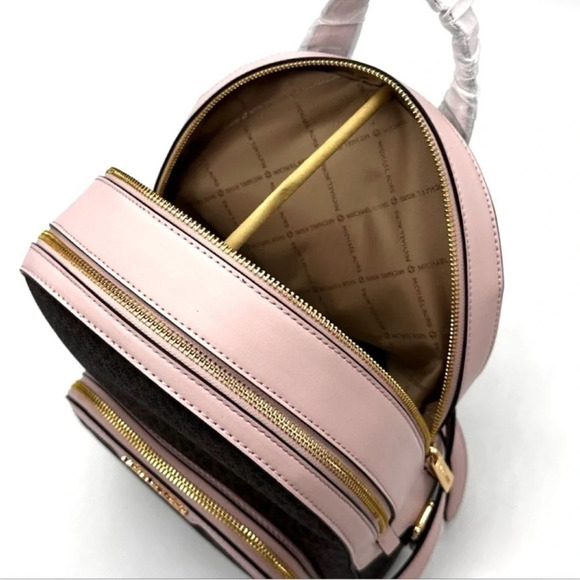 Michael Kors Medium Jaycee Zip Packet Backpack Brown/Powder Blush - Picture 8 of 14